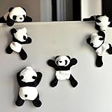 Fridge Magnets, 6 Pack Cute Plush Panda Refrigerator Magnet Sticker Decor