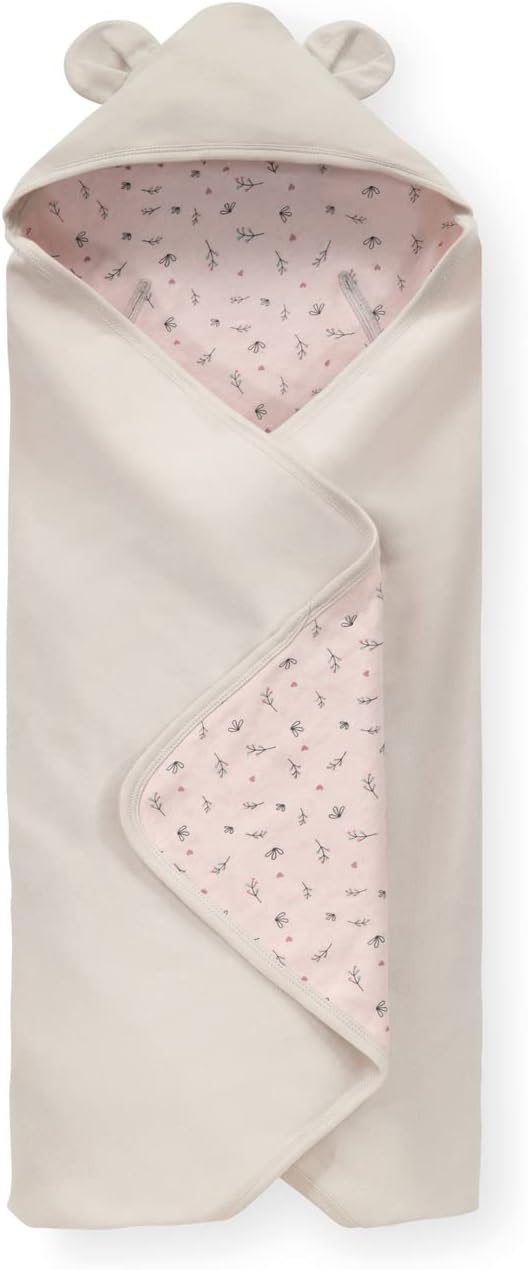 hauck Snuggle N Dream Beige Bloom Cotton Baby Blanket 80 x 80 cm