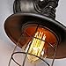 ONEPRE Industrial Wall Lights Steampunk Vintage eidson Wall Lamp Machine Age Water Pipe Wall Sconce with Metal Cage Lamp Shade