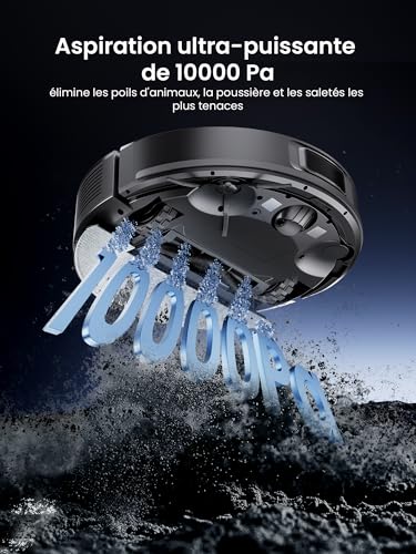Proscenic Robot Vacuum Cleaner Washer, 10000Pa 200 Mins Robot Vacuum Cleaner with Mop, Navigation Lidar, Multi-Stage Mapping, Obstacle Avoidance, Silent, for Animal Hair Carpets Hard Floors