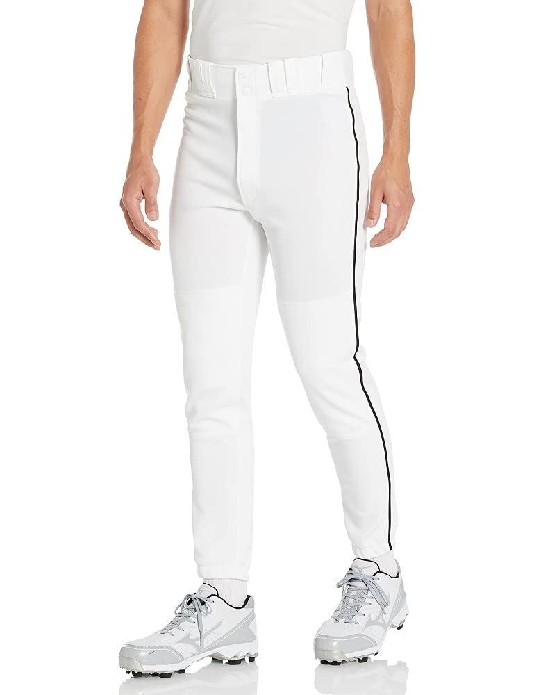 Mizuno mens Premier Piped Pant, White-black, Large US Image