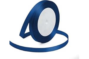 KMER LIFE 3/8 Inches x 25 Yards Navy Blue Satin Ribbon Solid Fabric Ribbons for Crafts, Wedding Decor, DIY Hair Accessories, Sewing, Gift Package Wrapping, Valentine's Day Bouquet and More