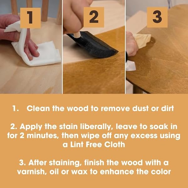 FURNITURE CLINIC WOOD STAIN | DARK OAK | WATER BASED | FAST DRYING, LOW ODOR, & NON-TOXIC | FOR INDOOR & OUTDOOR FURNITURE AND MORE | MULTIPLE FINISHES | (17OZ / 500ML)