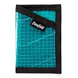 Flowfold Recycled Sailcloth Minimalist Slim Front Pocket Card Holder Wallet - Light Weight - Made in the USA - Cyan