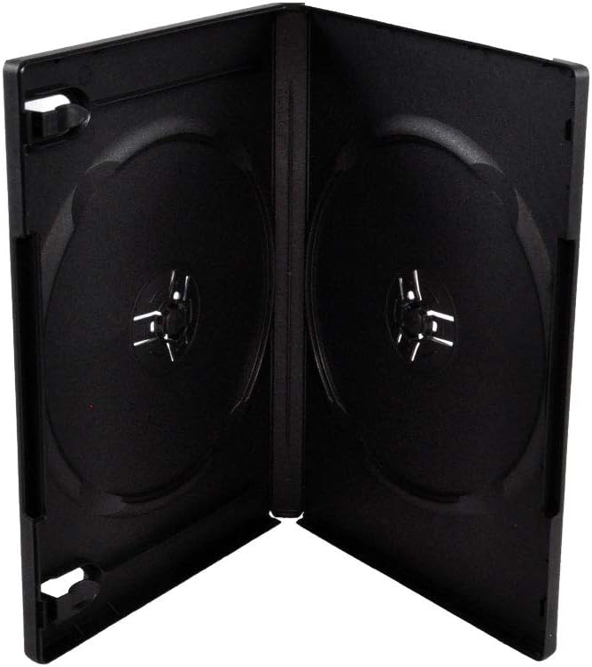 Maxtek 14mm Black Standard Double Capacity DVD Case and Outter Clear Sleeve, 25 Pieces Pack: Home Audio & Theater