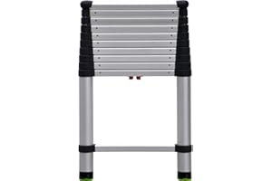 Telesteps 1600E Fully Automatic Telescoping Ladder, with Patented One-Touch Release, OSHA Compliant 12.5 ft Extended Height, Up to 16 ft Reach may be possible, Telescoping Extension Ladder