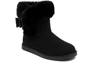 Juicy Couture Women's Slip On Winter Snow Boots Warm & Insulated Fur Lining Comfortable Fashion Booties