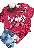 Enmeng Womens Kindness is Contagious T Shirt Tops