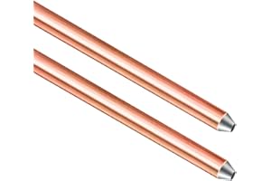 GOUNENGNAIL - 8ft Ground Rod - UL Listed 5/8'' Bonded Electrical Copper Grounding Bar for Signal Tower Fence Lightning Strike Electrode Earthing Rod, Industrial Grade Ground Rods (2, 5/8''x8')