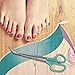 Happy Healthy Smart Finger and Toenail Scissors for Adults & Seniors, Long Stainless Steel 8 1/4 Inch Nail Clippers with Ergonomic Design, Long Handle and Angled Blades (Turquoise)