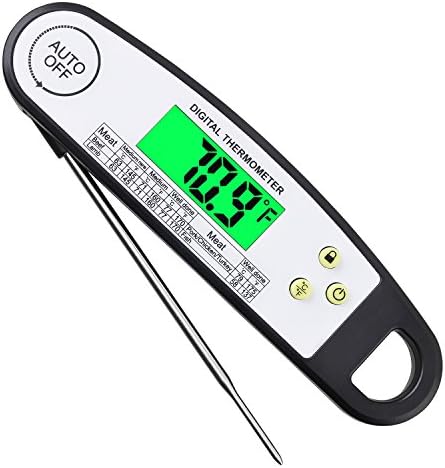 Meat Thermometer Instant Read Thermometer Waterproof Digital with Calibration and Backlit Function For BBQ Cooking Food, Candy, Milk, Tea,Turkey, Grill Steak