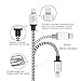 StyleTech Inc. Nylon Braided 3 Feet 8 Pin Certified Lightning Cable USB Syncing Charger for iPhone 7/6s/6/5/5s/SE/Plus iPad Mini/Air/Pro (3.) 3 Pack- Blue- White- Pink)