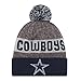New Era Knit Dallas Cowboys Blue On Field Sideline Winter Stocking Beanie Pom Hat Cap 2015