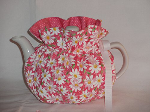 2 Cup Pretty White Daisies on Pink Reversible Tea Pot Cozy
