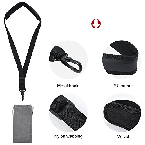 Irich Saxophone Neck Strap, Adjustable Harness Belt Comfortable Design with Metal Hook for Sax, Clarinets, Oboe & English Horns