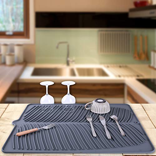 Yacee Silicone Dish Drying Mat 24" x 18" x 0.3" XXL Size Extra Large