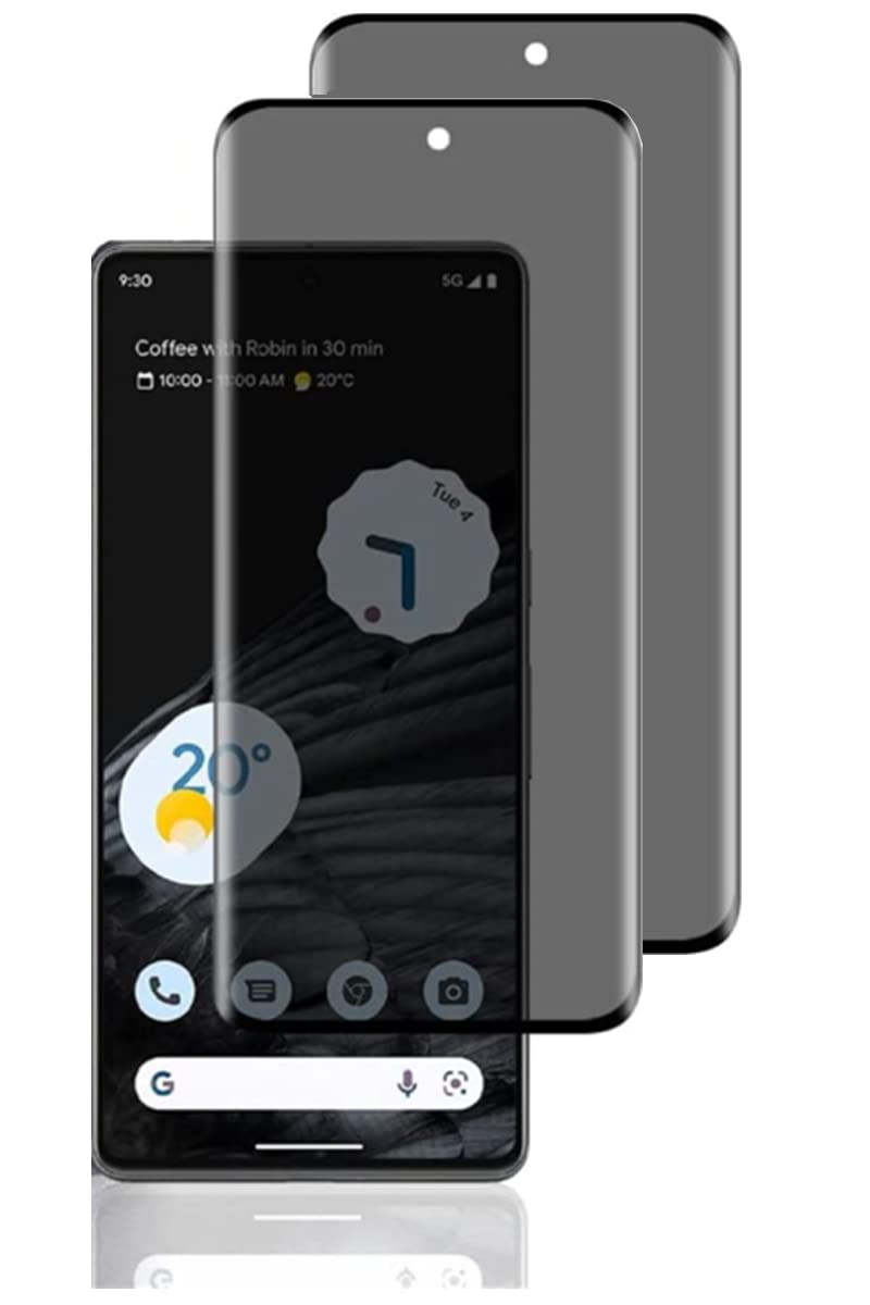 Hkess 2 Pack Anti-Spy Screen Protector for Google Pixel 6 - Full Screen Privacy Screen Protector, 3D Tempered Glass Film, 9H Hardness Anti-Peeping Full Coverage Protector Anti Scratch
