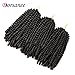 3 Packs Spring Twist Crochet Braiding Hair Natural Black Color Bomb Twist Synthetic Hair Crochet Braids Fluffy Passion Twist Crochet Hair (1B#)