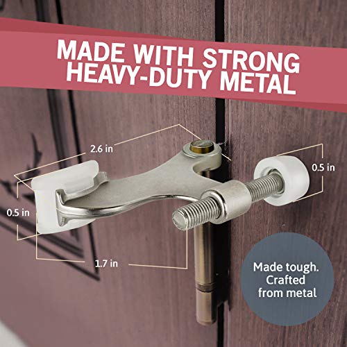 Jack N' Drill Hinge Pin Door Stop (7 Pack) - Convenient Door Stopper for Door Hinges | Durable, Heavy Duty Metal Construction for Preventing Damaged Walls and Extra Door Security
