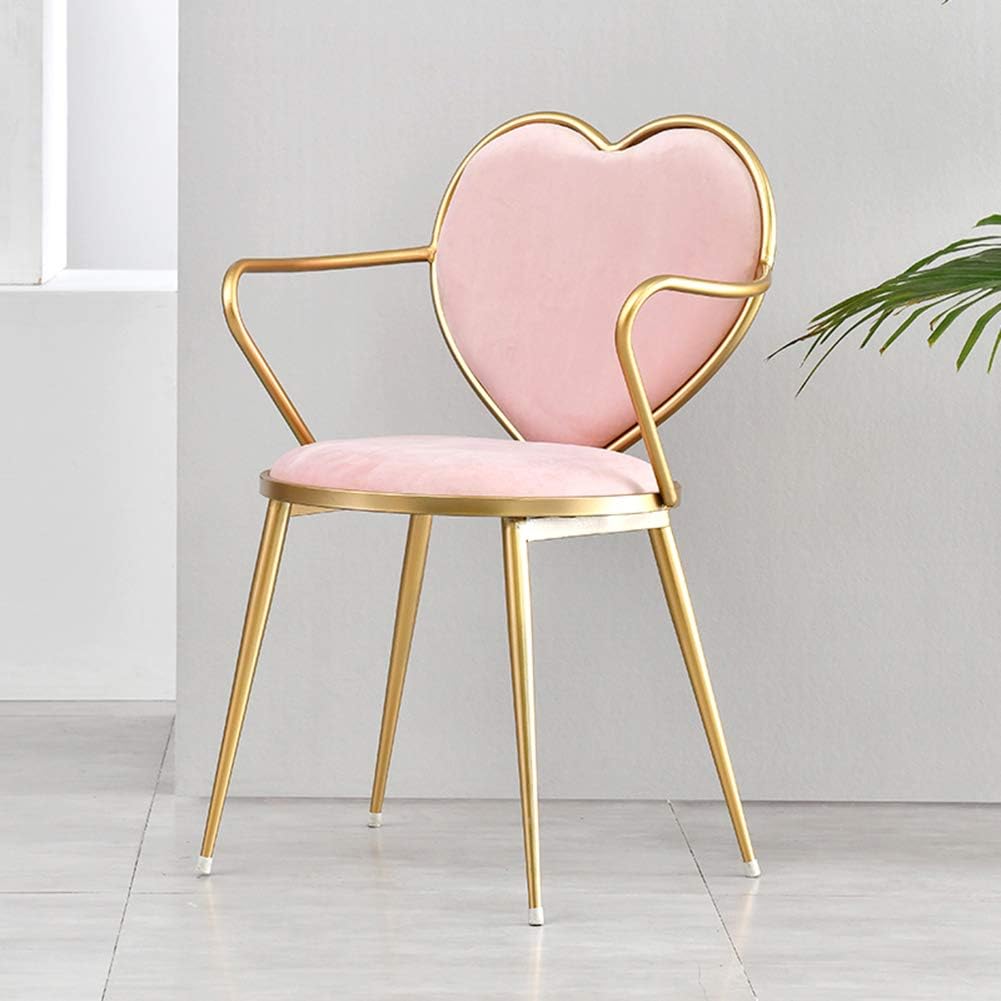 Nileco Velvet Upholstered Chair,Modern Dining Chair Side Chair Fashion Desk Chair Assembled Chairs with Metal Legs for Living Room,Kitchen Pink 41lx46wx80hcm