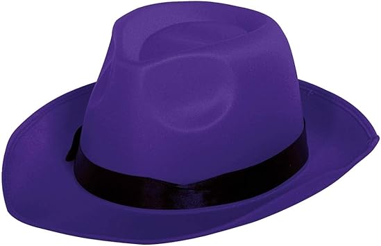 purple gangster hat