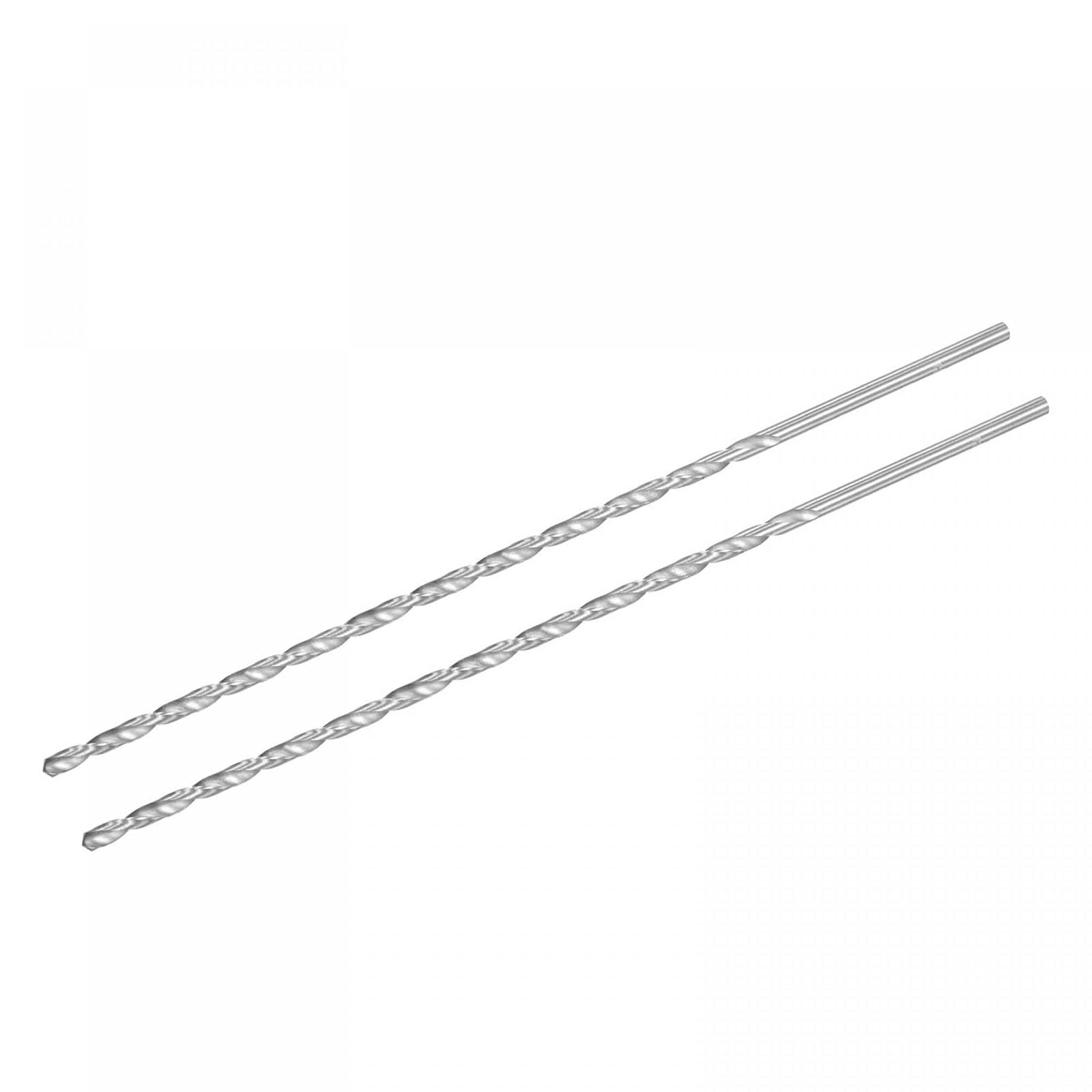 TA-VIGOR 2Pcs 4mm Extra Long Twist Drill Bits, 250mm Length High-Speed Steel HSS Straight Shank Spiral Drill Bits for Wood Metal Aluminum Plastic
