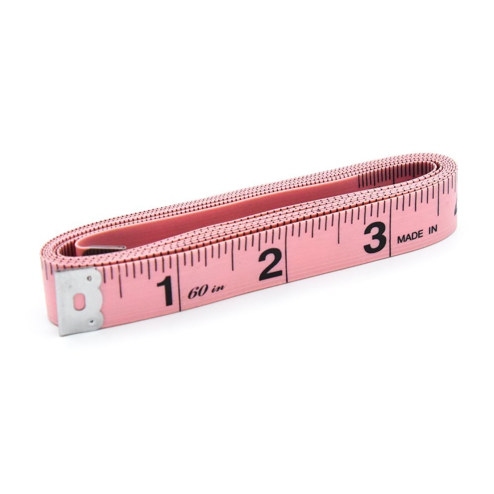 2PCS 150CM 60 Inch Soft Tape Measurement for Tailor or Weight Control Measure also Centimeter Scale on other side. (Pink)