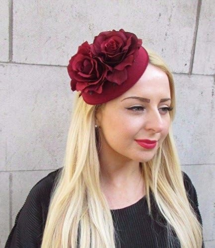 burgundy pillbox hat