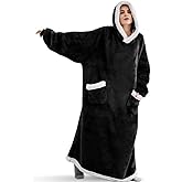 MiniInTheBox 5FT Oversized Wearable Blanket Hoodie Flannel Sherpa Fleece Warm Cozy Christmas Wrap Throw Gifts for Adult