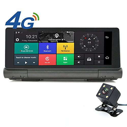 junsun 4G Android 5.0 Car GPS Navigation Full HD Dual Lens Camera 1080P Car GPS with DVR