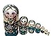 Leegoal New 7pcs Wooden Russian Nesting Dolls Braid Girl Dolls Traditional Matryoshka Wishing Dolls Gift Green