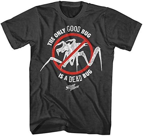Starship Troopers Men's Starship Troopers Dead Bug Graphic T-Shirt, Dark Heather, Large