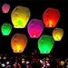 Foxnovo Eco-friendly Oval-shaped Sky Lantern Chinese Kongming Lantern Wishing Lamp - 10 pcs/set (Random Color)