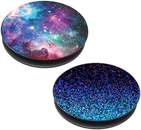 Yunguo (2 pack Phone Bracket Holder Handy Stand Universal for Smartphones and Tablets - galaxy nebula/glitter marble