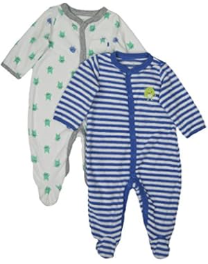 Baby Terry Snap Set (Size 3M, Color White/Blue)
