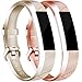Tobfit 2Pcs Fitbit Alta HR Bands/Fitbit Alta HR Bands for Women and Men, Smooth TPU Classic Accessory Band Wristband for Fitbit Alta/Fitbit Alta HR, Small, Gold+Rose Gold