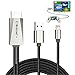 AHOMASH Compatible with iPhone iPad to HDMI Cable for TV - 1080P HD Digital AV Adapter, Screen Mirroring to TV/Projector/Monitor - 6.6ft, Silvery