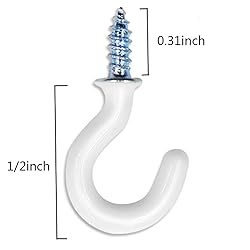 PHITUODA 50Pcs 1/2-Inch Cup Hooks Ceiling
