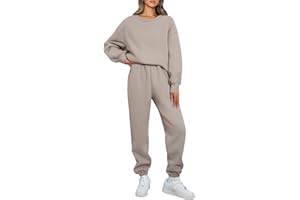 AUTOMET Womens 2 Piece Outfits Sweatsuit Lounge Sets Oversized Sweatshirt Baggy Sweatpants Fall Fashion with Pockets