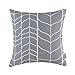 CaliTime Canvas Throw Pillow Cover Case for Couch Sofa Home Decoration Modern Chevron Stem Panels Geometric 18 X 18 Inches Medium Grey