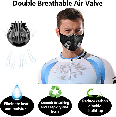 N\\C Antipolvere ???????????????????????????????????????? per Ciclismo, Sportiva Lavabili ???????????????????????????????????????? Anti-inquinamento per Bicicletta(Nero)