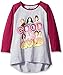 Descendants Girls' Good As Gold Raglan T-Shirt, Light Grey/Burgundy, Large