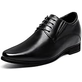 CHAMARIPA Elevator Shoes for Men | Invisible Height Increase Derby Oxford Dress Shoes in Black | Built-in System Adds 3.15 Inches/8cm | Formal Business Shoes | US 7.5-12.5