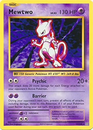 Amazon Com Pokemon Mewtwo 51 108 Xy Evolutions Toys Games
