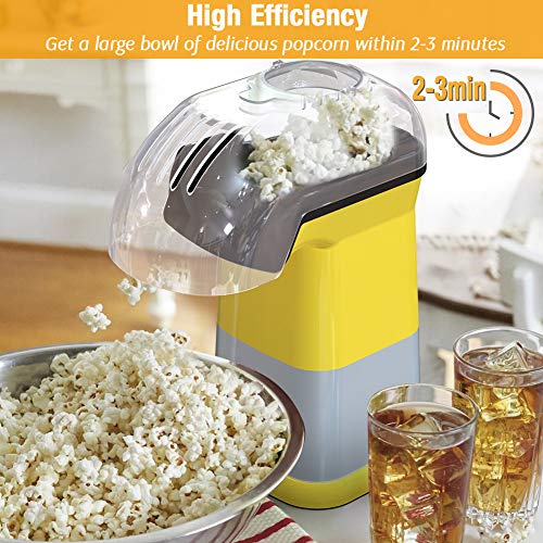 OPOLAR Hot Air Popcorn Poppers for Home, 1200W Popcorn Maker Machine