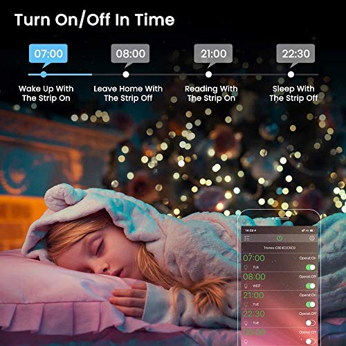 LED Strip Lights with Remote Control Color Changing LED Light Strip,WiFi Music Sync LED Light Strips,RGB Waterproof LED Lights Rope Lights for Bedroom TV Wall Kitchen Mirror Dorm Christmas Kids