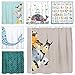 Sunlit Peekaboo Cute Dogs Curious Cartoon Puppy Fabric Shower Curtain for Kids Dogs Lover PVC-Free Odorless Taupe Beige Brown Tawny with Dalmatian Bulldog Pug Poodle Beagle