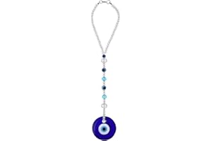 Cobee Evil Eye Car Hanging Ornament - Blue Charm for Rear View Mirror, Beaded Decor Pendant, Amulet for Protection & Blessing