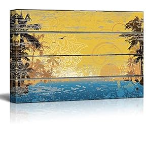 Illustration of Palm Trees and The Beach