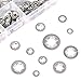 Hilitchi 180 Piece 304 Stainless Steel Internal Tooth Starlock Washers Quick Speed Locking Washers Push On Speed Clips Fasteners Assortment Kit - 7 Size